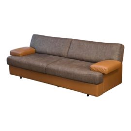 Poltran Frau Penelope Custom Leather + Tweed Sleeper Sofa