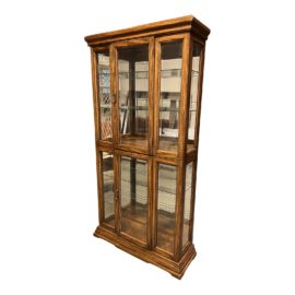 Wood Mirrored Display Cabinet With Integrated Lighting - Large