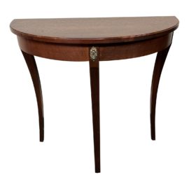 Ethan Allen Demilune Wood Console Table