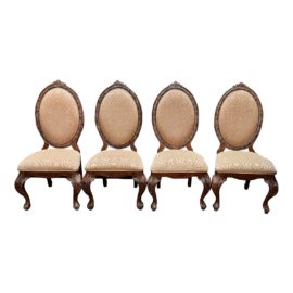 Michael Amini Jacquard Dining Chairs, Set of Four. Original Price: $2,800