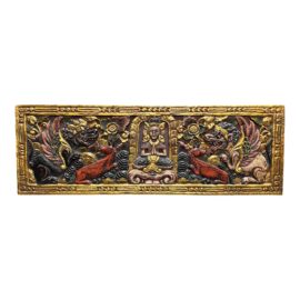 Vintage Bali Carved Wood Panel