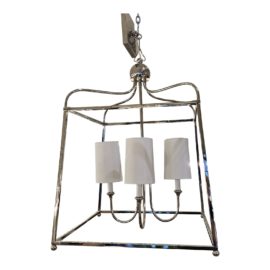 Crystorama Sylvan Nickel Finish Lantern Four Light Pendant. Original Price: $550