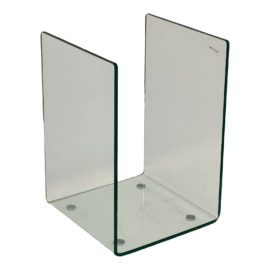 NEW Modern Tempered Glass Clear Firewood Holder. Original Price: $799