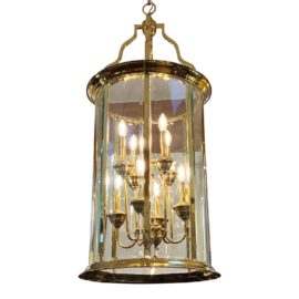 Vintage Louis XVI Style Reproduction Brass Lantern