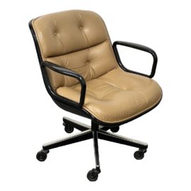 Knoll International Charles Pollock Executive Chair in Tan Leather. Original Price: $3,000