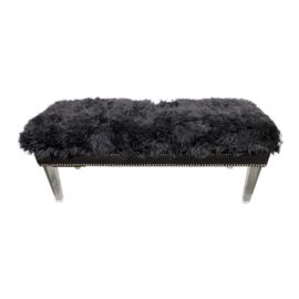 Tov Furniture Luxe Sheepskin Lucite Bench