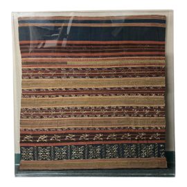 Vintage Sumatran Mounted Hand-Loomed Gold Textile