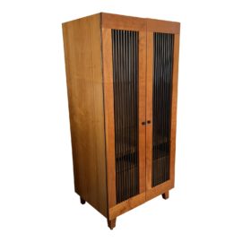 Contemporary Media Cabinet Two Drawers + Metal Bars Doors