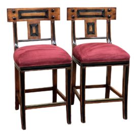 Michael Taylor Custom "Model White" Counter Stools, a Pair. Original Price: $5,000