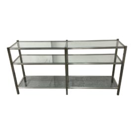 Pottery Barn Polished Nickel Finish Console Table. Original Price: $800