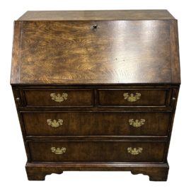 Governor Winthrop Oak Secretary Desk + Brass Pulls