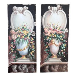 Affreschi d'Autore Italian Fresco Panels, a Pair