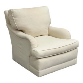 Lee Industries for Sunrise Home Custom Swivel Cream Lounge Chair. Original Price: $2,700