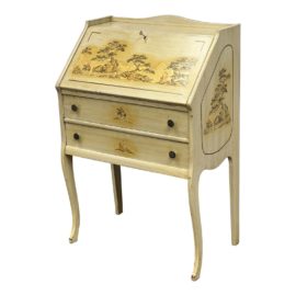 Vintage Chinoiserie Secretary Painted With Cypress Trees