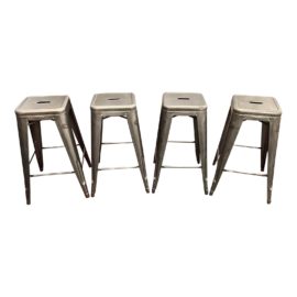Tolix Xavier Pauchard Tabouret H70 Counter Stools, Set of Four