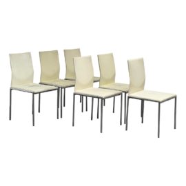 Karl Friedrich Förster Brown Leather Glooh Side Chairs, Set of Six