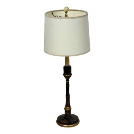 Vintage Painted Bamboo Table Lamp