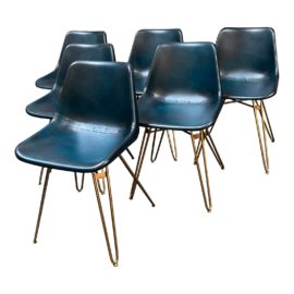 Moe's Home Blue Omni Dining Chairs, Set of Six. Original Price: $3,234