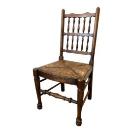 Antique Handcrated Oak Rush Seat Chair