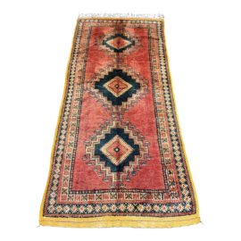 Moroccan Handwoven Diamond Pattern Rug, Rabat  -4′4″ × 9′2″