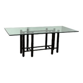 McGuire Furniture Bamboo + Leather + Glass Dining Table