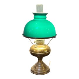 Rayo Antique Electrified Brass + Glass Oil Lamp