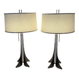 Hubbardton Forge Sequoia Bronze Finish Table Lamps, a Pair. Original Price: $1,852