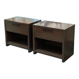 S. R. Woodworks Custom Contemporary Nightstands, a Pair. Original Price: $7,200