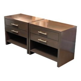 S. R. Woodworks Custom Contemporary Nightstands, a Pair. Original Price: $7,200