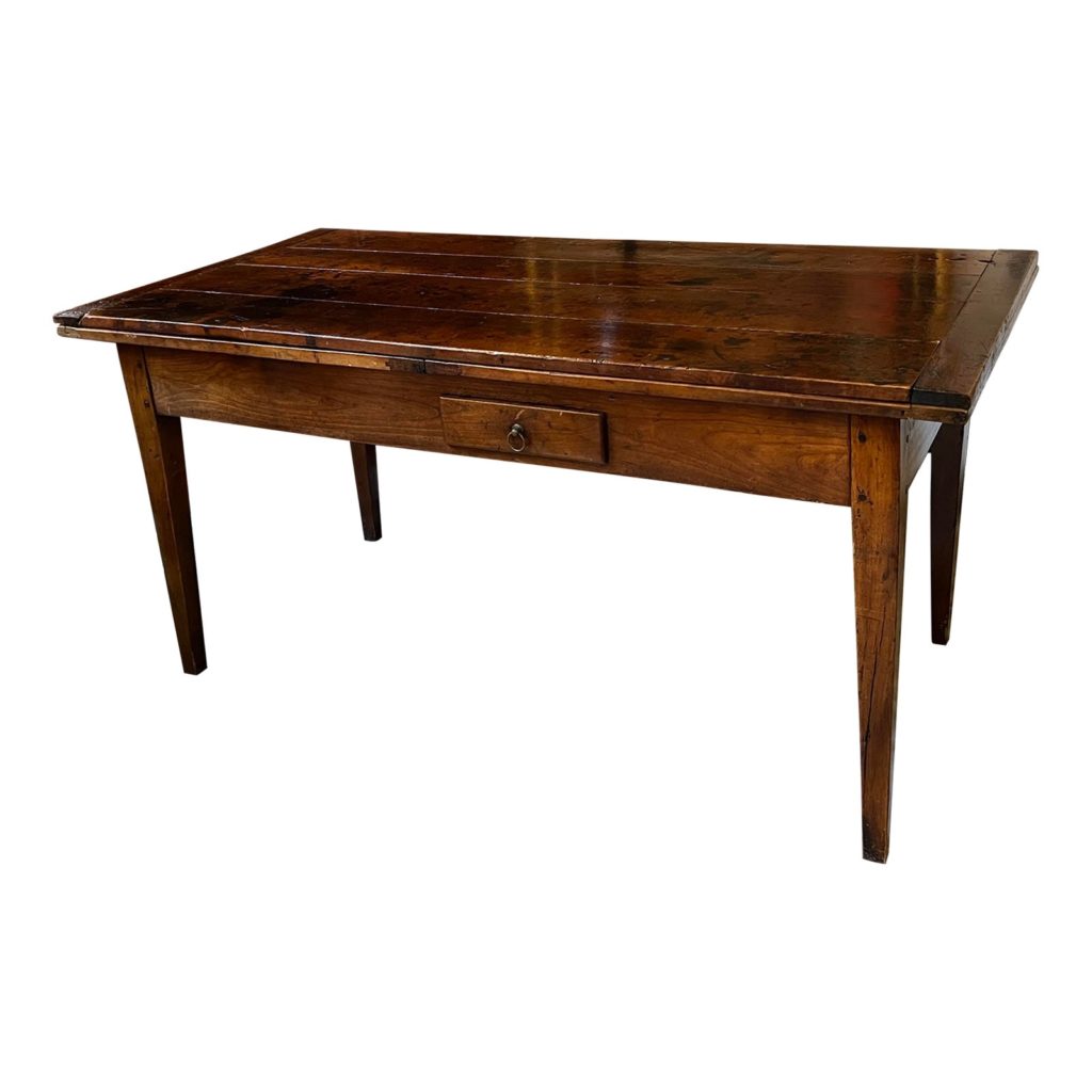 Gumps Antique Solid Wood Extension Table + Vintage Six Dutch Ladderback