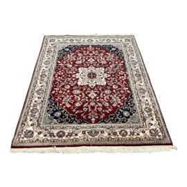 Red + Ivory Kashan Area Rug - 6′2″ × 9′3″