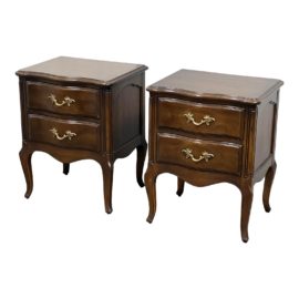 Dixon Powdermaker French Serpentine Style Nightstands, a Pair