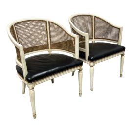 Regency Caned Occasional Chairs, a Pair
