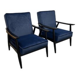 Zuo Modern Blue Rocky Arm Chairs, a Pair