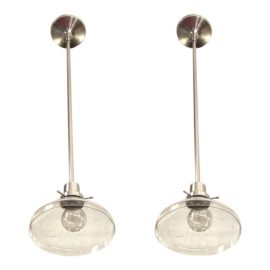 Rejuvenation Eastmoreland Nickel Fitter Pendants, a Pair. Original Price: $638