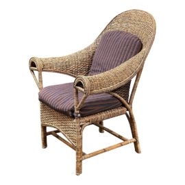 Vintage Arts & Crafts Style Wicker Arm Chair