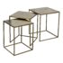 Ruby Living Antique Mirror Finish + Brass Nesting Tables, Set of Three