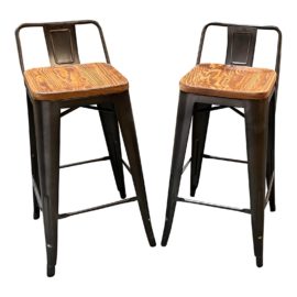 NEW PacificDirect Metropolis Low Back Counter Stools, a Pair