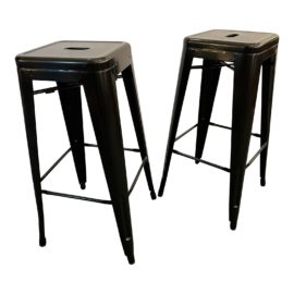 NEW Pacific Direct Metropolis Industrial Bar Stools, a Pair