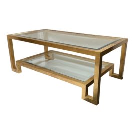 World's Away Winston Gold Leaf + Glass Coffee Table. Original Price: $1,731