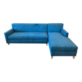 NEW Custom Mid Century 2pc  Sleeper Sectional Sofa. Original Price: $4,250