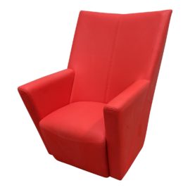 NEW Arflex Burkhard Vogtherr Armilla Red Leather Swivel Arm Chair. Original Price: $1,398
