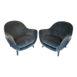 Poliform Mad Queen Matelasse Arm Chairs, a Pair. Original Price: $10,000