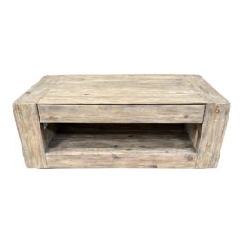 Custom Design Kabuki Reclaimed Pine Coffee Table + Drawer