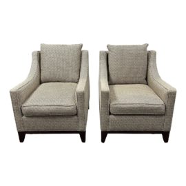 William Sonoma Presidio Chair in Geometric Wool Upholstery, a Pair. Original Price: $3,590