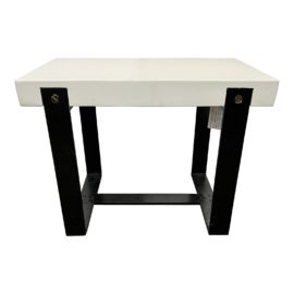 NEW Custom Design Resia Cement + Gunmetal Iron Side Table