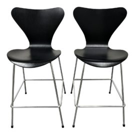 Design Within Reach Fritz Hansen Series 7 Counter Stools, a Pair. Original Price: $1,790