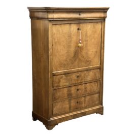 Mid 19th Century Louis Philippe Walnut Secretaire a Abattant. Original Price: $9,500