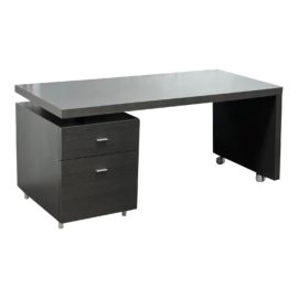 Ligne Roset Cineline Oak Veneer Desk With Attached Filing Cabinet. Original Price: $2,000