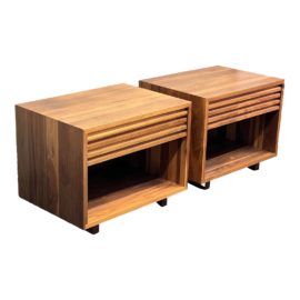 Lyndon Custom Design Jensen Style Linear Nightstands, a Pair